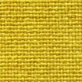 Yellow woven fabric texture displaying a plain grid pattern with visible threads and a matte finish, featuring imprinted text.
